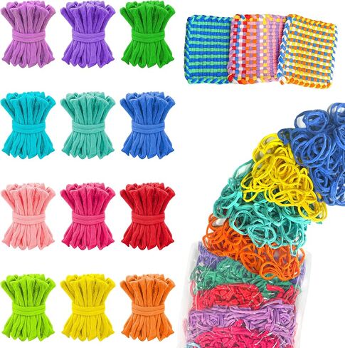 LINAYE 1000 PCS Loom Refill Loops, 12 Color Weaving Loom Refill Loops Kit for Potholder 6" 7" Size Pot Holder Loom Art and Crafts DIY Supplies for Adults Teens in Kuwait