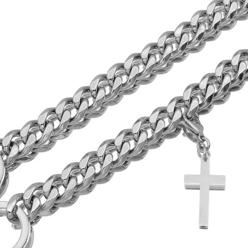 Bully Dog Collar Choker Strong Curb Link Dog Slip Chain Dog Collar,Training Collar for Daily,Jesus Cross Pendant Chain Necklace for Small Medium Large Dog in Kuwait