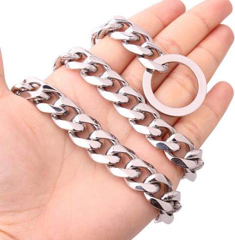 Bully Dog Collar Choker Strong Curb Link Dog Slip Chain Dog Collar,Training Collar for Daily,Jesus Cross Pendant Chain Necklace for Small Medium Large Dog in Kuwait