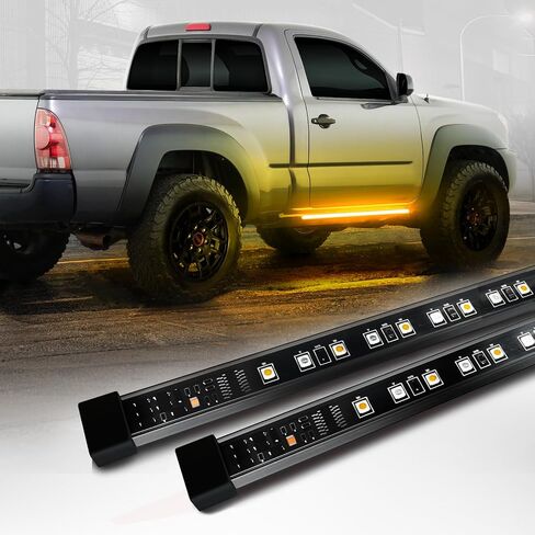 شرائط LED للوحة تشغيل Sidekick مقاس 78 بوصة من OPT7 مع إشارة انعطاف كهرمانية، DRL، ضوء أبيض للشاحنة فائقة التحمل in Kuwait