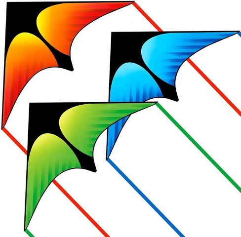 3 Pack Delta Kite Set for Kids & Adults Easy to Fly, Large Beach Kite Kit in Saudi Arabia