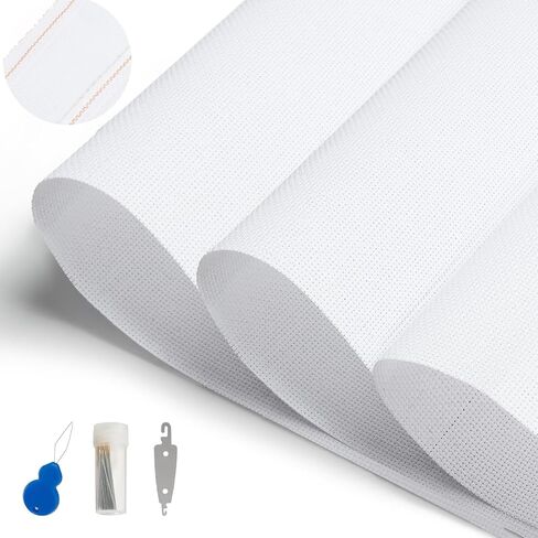 Eunice Cross Stitch Aida Fabric for Home DIY (White, 14CT 59 X 39 Inch(1 PCS)) in Kuwait