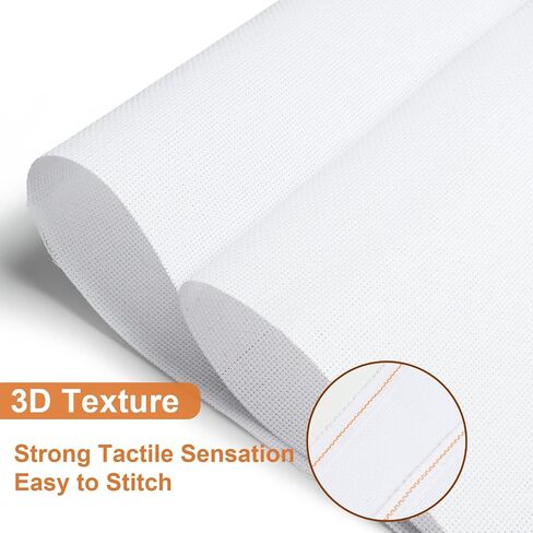 Eunice Cross Stitch Aida Fabric for Home DIY (White, 14CT 59 X 39 Inch(1 PCS)) in Kuwait