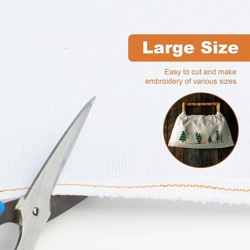 Eunice Cross Stitch Aida Fabric for Home DIY (White, 14CT 59 X 39 Inch(1 PCS)) in Kuwait