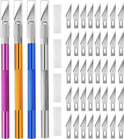 4PCS Exacto Knife, Hobby Knife Craft Knifes with 40PCS Spare Exacto Knife Blades(#11), Profession Exacto Knives Precision Knife for Crafting, Arts, Modeling, Scrapbooking, Stencil in Saudi Arabia
