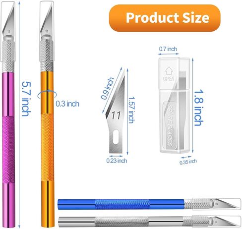 4PCS Exacto Knife, Hobby Knife Craft Knifes with 40PCS Spare Exacto Knife Blades(#11), Profession Exacto Knives Precision Knife for Crafting, Arts, Modeling, Scrapbooking, Stencil in Saudi Arabia