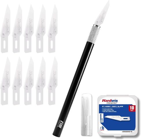10-Pack #11 Ceramic Craft Knife Blades with 1 Aluminum Alloy Handle in Saudi Arabia