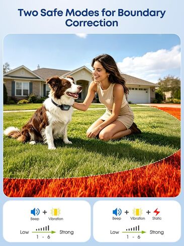 GPS Wireless Dog Fence with AI-Enhanced GPS, Electric Fence for Dogs 18+lbs in Kuwait