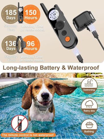 MIMOFPET Wireless Dog Fence for Small Dogs- Up to 3500ft Adjustable Electric Fence,Waterproof Training Collar Rechargeable,Pet Containment System for Small Breed in Kuwait