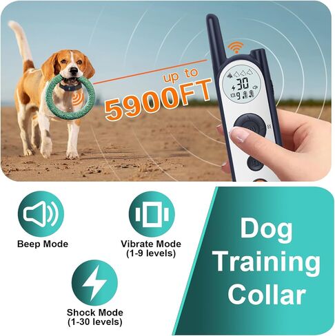 MIMOFPET Wireless Dog Fence System for 2 Dogs - Up to 3500ft Adjustable Electric Fence,Waterproof Training Collar Rechargeable,Pet Containment System for Large Medium Dogs in Kuwait