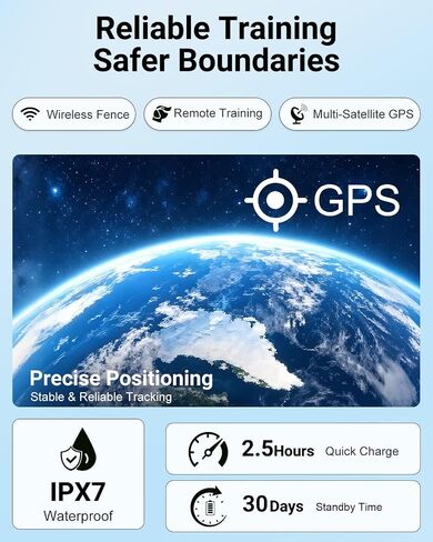 GPS Wireless Dog Fence & Remote Training System, 2 Collars in Kuwait