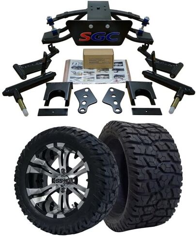 Hardcore Parts 6" Heavy Duty Double A-Arm Suspension Lift Kit for Club Car PRECEDENT Golf Cart (2004+) with 15" Black 'VENOM' Wheels and 23"x10"-15" GATOR On-Road/Off-Road DOT rated tires in Saudi Arabia
