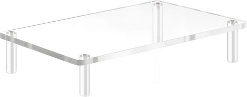 Yestbuy Acrylic Monitor Stand Riser, Clear Computer Monitor Riser, Desktop Organizer Stand for Office Accessories, Printer, Notebook, and All Flat Screen Display, Ergonomic Monitor Riser Stand in Kuwait