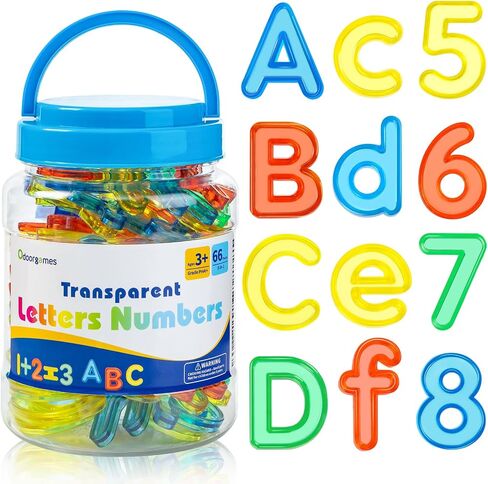 66 Pcs Translucent Letters and Numbers - Light Table Toys in Kuwait