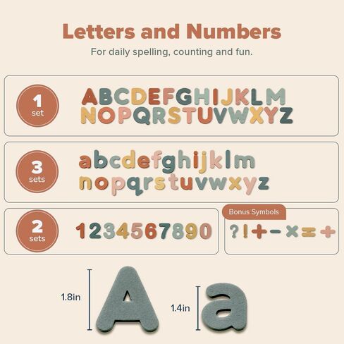 inamio Pastel Foam Magnetic Letters and Numbers for Toddlers – 124+ Pieces in Kuwait