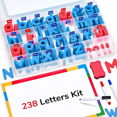JoyCat Magnetic Letters Kit 238PCS, Double-Sided Magnet Board, Fridge ABC in Kuwait