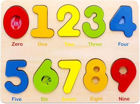 Aile Wooden Preschool Learning Number Puzzles Toys for Kids， Educational Toys. in Saudi Arabia