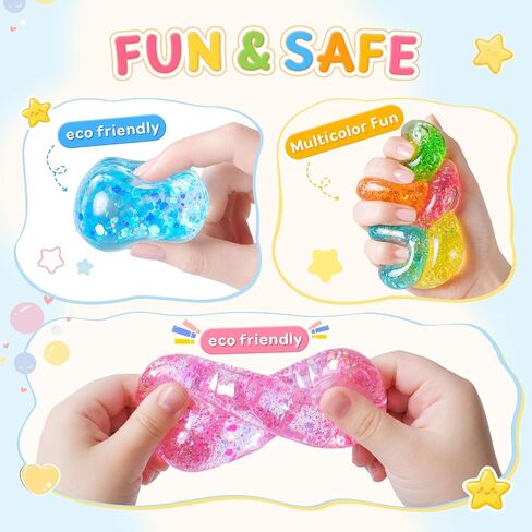 12Pcs Glitter Ice Stress Cube - Slow Rising Stress Balls Sensory Fidget Toy in Saudi Arabia