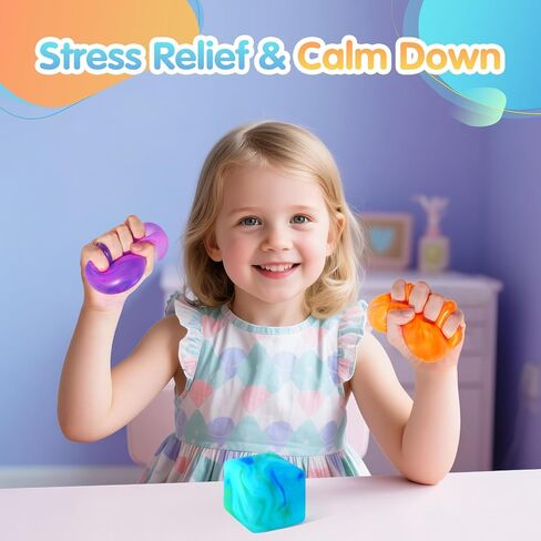 1 Pack Swirl Stress Cube Sugar Filled Squishy Fidget Toys in Kuwait