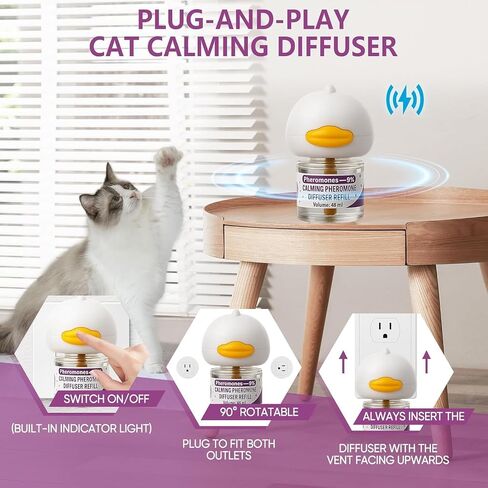 Cat Pheromones Calming Diffuser, Cat Calming Plug In Pheromone Diffuser Starter Kit with 2 Diffusers + 4 Refills - Relieve Anxiety, 120 Days Starter Kit Long-Lasting Stress Relief for Cats (Purple) in Kuwait