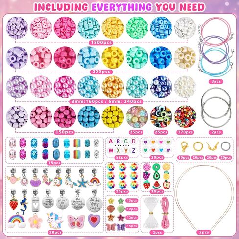 Funtopia Girls Bracelet Making Kit, 3200Pcs Charm Jewelry Making Kit in Kuwait