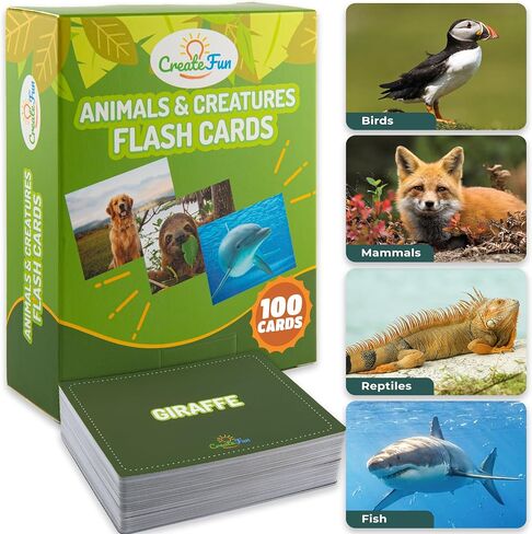 Animal, Insect and Ocean Creatures Flash Cards - 100 Educational Flashcards for Children and Adults - for Speech Therapy Materials, ESL, Toddler Learning, Dementia Activities and More in Kuwait