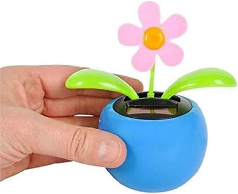 Solar Dancing Flower Automotive Ornament Swinging Animated Seven-Starred Ladybug Dancer Toy Car Dashboard Decor Suncatchers Solar Apple Blossom Bobblehead Windowsill Decoration for Car Home Decor in Kuwait
