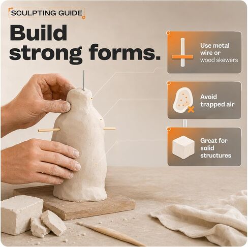 WOODOVER Premium Air Dry Clay White, 10 lb – Natural Modeling Clay for Sculpting, Pottery & DIY Crafts – Self-Hardening for Artists, Beginners and Professionals in Kuwait