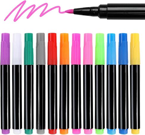 Signsxcel12-Color Liquid Markers for Led Note Board, Compatible with Light Up Drawing Board, Windows, Blackboard, Glass, Neon Erasable Markers,Wet or Dry Erase Markers Fine Tip in Saudi Arabia