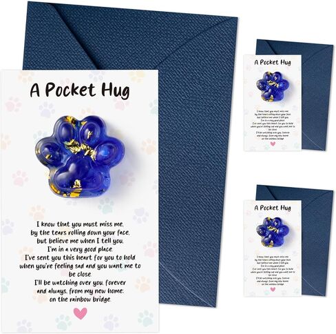 EYxsaxenk Loss of Pet Sympathy Gift Colorful Mini Paw Pocket Hug with Card in Kuwait