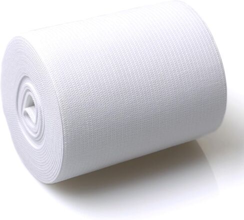 RERIVER 3 Inch Wide Heavy Knit Stretch Elastic Band 3 Yards Sewing Knit Elastic Spool, White in Kuwait