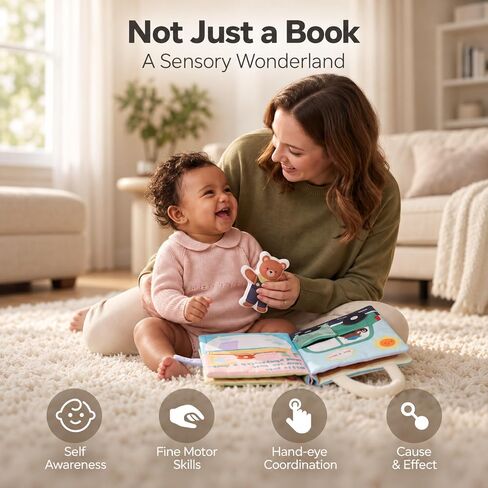 let's make Busy Book for Babies 6-12 Months, Soft, Quiet Baby Activity Book in Saudi Arabia