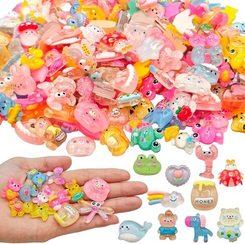 Piemow 300Pcs Slime Charms Bulk, Adult Resin DIY Craft Embellishments in Kuwait