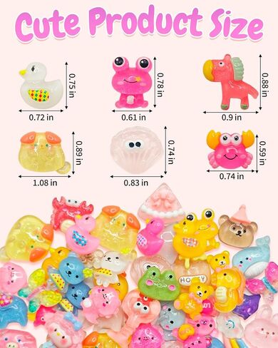 Piemow 300Pcs Slime Charms Bulk, Adult Resin DIY Craft Embellishments in Kuwait