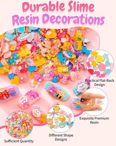 Piemow 300Pcs Slime Charms Bulk, Adult Resin DIY Craft Embellishments in Kuwait