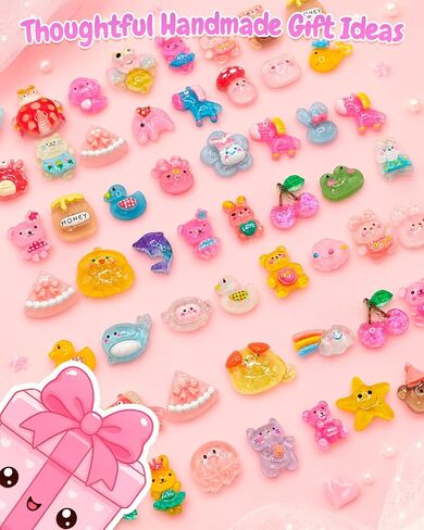 Piemow 300Pcs Slime Charms Bulk, Adult Resin DIY Craft Embellishments in Kuwait