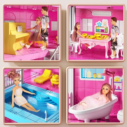 Pink Girl House Playset for Kids 3-8 Years Old - Girl Toy in Saudi Arabia