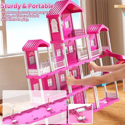 Pink Girl House Playset for Kids 3-8 Years Old - Girl Toy in Saudi Arabia