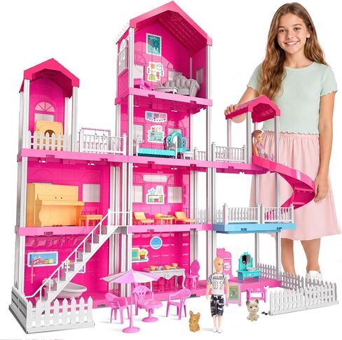 Pink Girl House Playset for Kids 3-8 Years Old - Girl Toy in Saudi Arabia