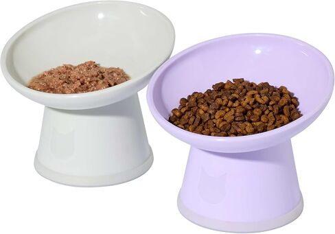 Necoichi BPA-Free Elevated Cat Food Bowls, 15° Tilted, 2-Pack (Smoky Mint) in Saudi Arabia