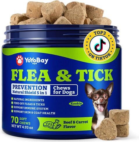 Flea & Tick Prevention for Dogs Chewables,Oral Flea Pills, Dogs Supplement in Kuwait