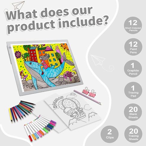 15“ Rechargeable Drawing Board Kit, Light Box Trace Pad Copy Table for Kids in Kuwait