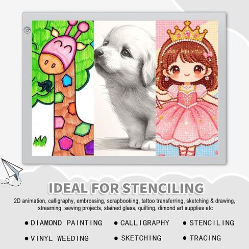 15“ Rechargeable Drawing Board Kit, Light Box Trace Pad Copy Table for Kids in Kuwait
