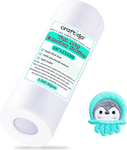 Craftido Wash Away Embroidery Stabilizer Backing -10" x 5 Yd/Roll in Kuwait
