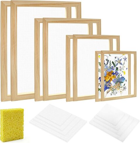 Erthskda Set of 4 Paper Making Screen Kit, Wooden Mould and Deckle Set in Kuwait