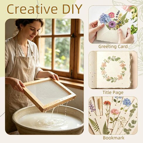 Erthskda Set of 4 Paper Making Screen Kit, Wooden Mould and Deckle Set in Kuwait