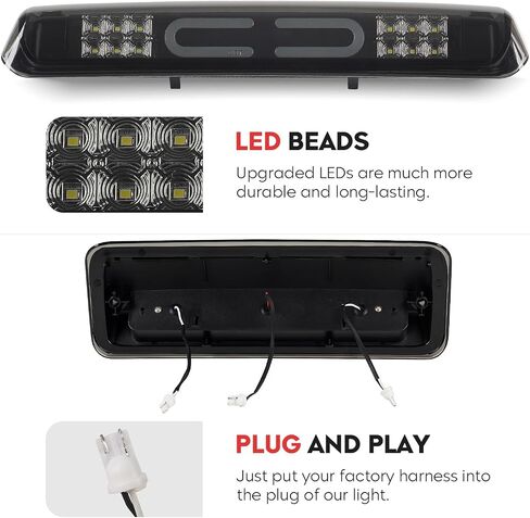 لـ 2004-2008 Ford F150، 2007-2010 Ford Explorer، 2006-2008 Lincoln Mark Third LED 3rd ضوء الفرامل ضوء البضائع مصباح إيقاف التثبيت العالي (عدسة مدخنة) in Kuwait