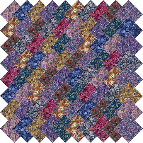 80 Pcs 10" x 10" Paisley 100% Cotton Fabric Squares Bundles in Kuwait