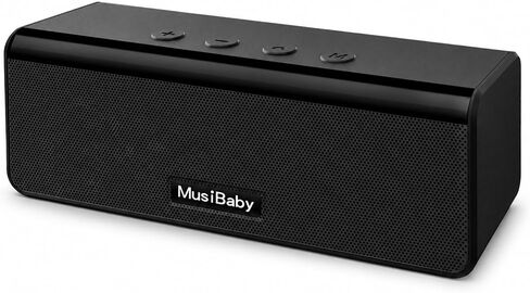 Bluetooth Speakers,MusiBaby Speaker with Loud Stereo,Portable,Waterproof,Outdoor Speakers Bluetooth Wireless,Speakers Booming Bass,Dual Pairing,24H Play,Bluetooth Speaker for Home,Party,Gifts(Black) in Kuwait