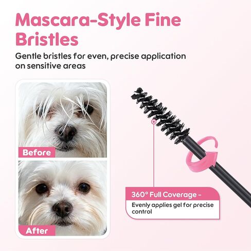 Dog Facial Hair Styling Gel – Gentle Grooming for Eyes & Nose Flyaways, No Alcohol Formula for Small Long-Haired Dogs & Cats, for Daily Use & Styling, 0.53 oz in Kuwait